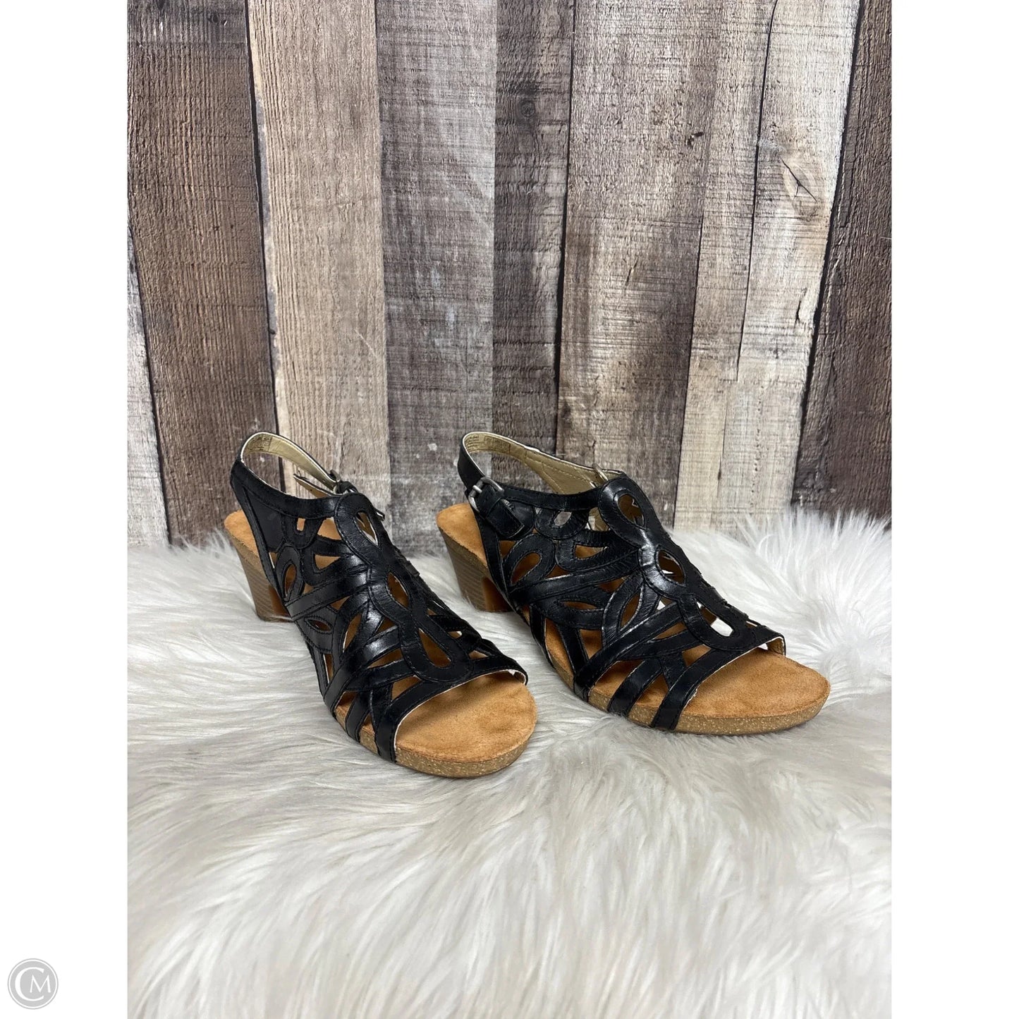 Sandals Heels Block By Josef Seibel In Black, Size: 10