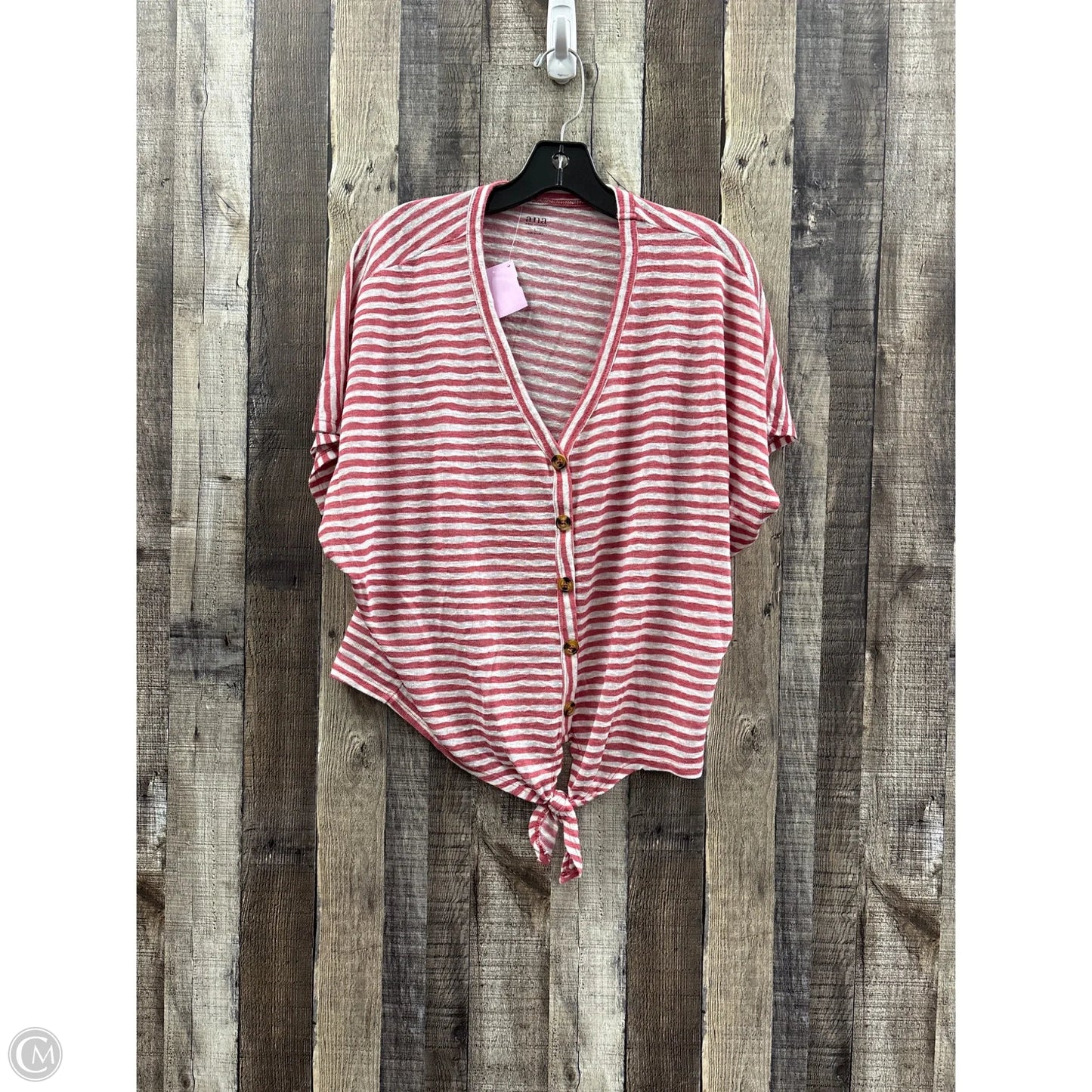 Top Short Sleeve By Ana In Red, Size: L