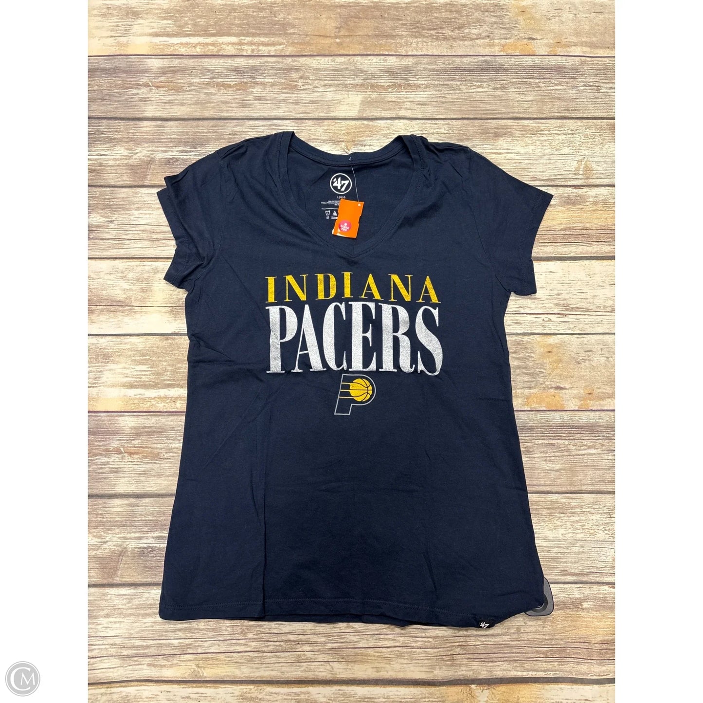 Top Short Sleeve By Cme In Blue, Size: L