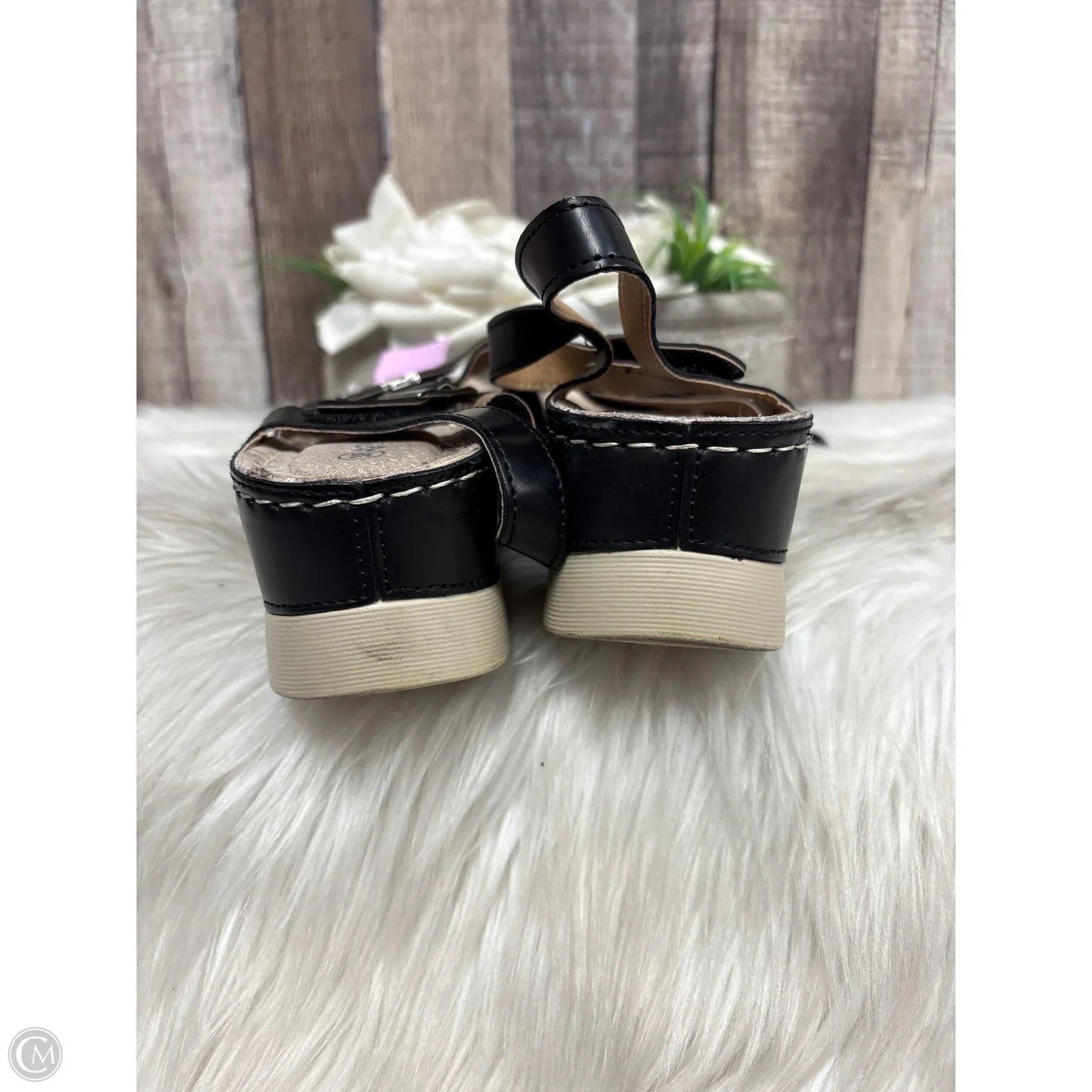 Sandals Heels Platform By Spring Step In Black, Size: 8