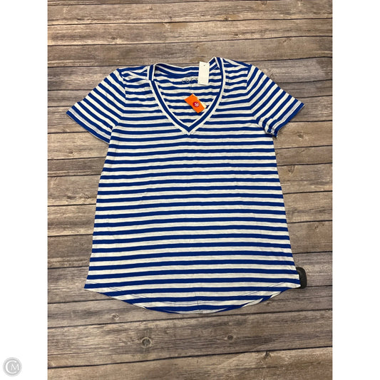 Top Short Sleeve By Loft In Blue & White, Size: S