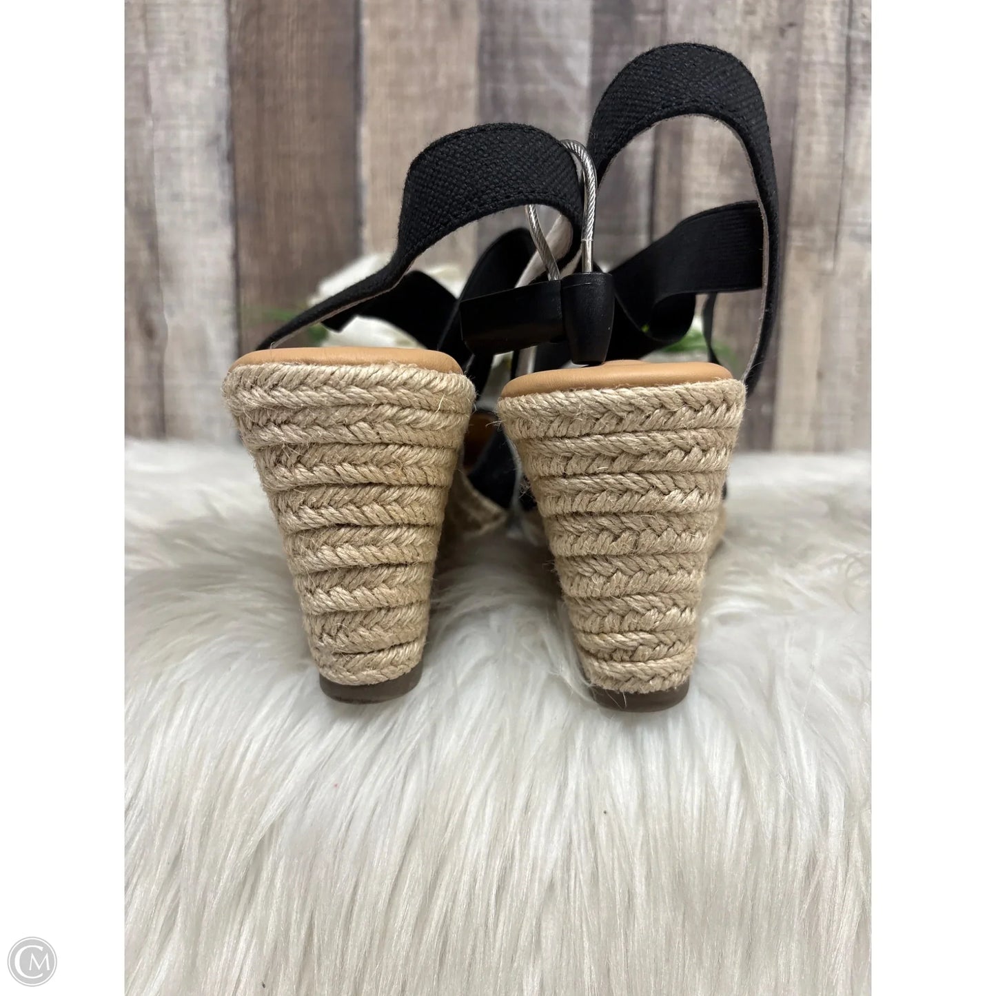 Sandals Heels Wedge By Me Too In Black, Size: 10