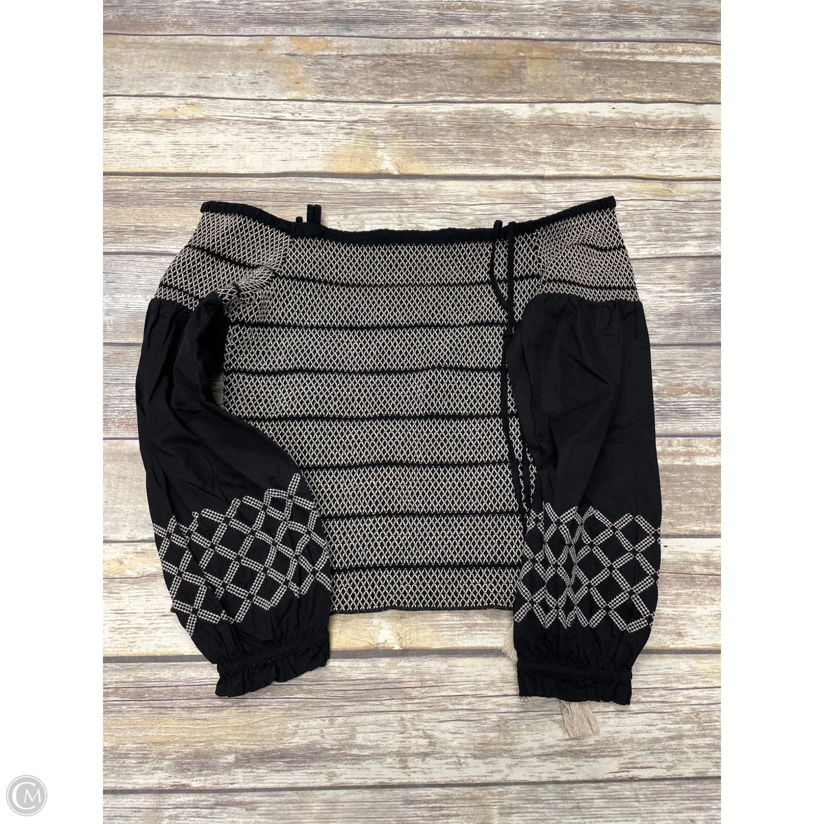 Top Long Sleeve By Inc In Black, Size: L