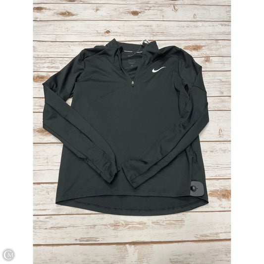 Athletic Top Long Sleeve Collar By Nike In Black, Size: S