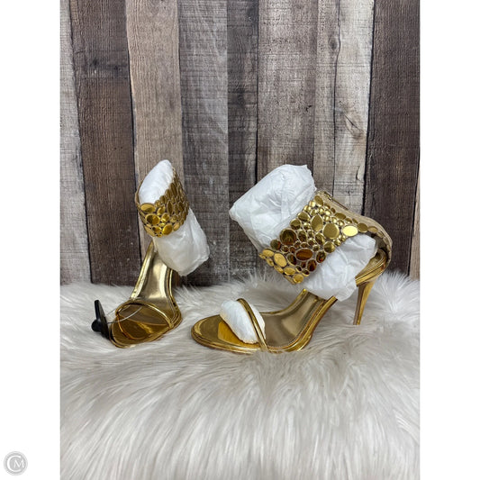 Sandals Heels Stiletto By Steve Madden In Gold, Size: 8