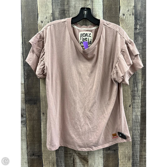Top Short Sleeve By Peace Love World In Pink, Size: M