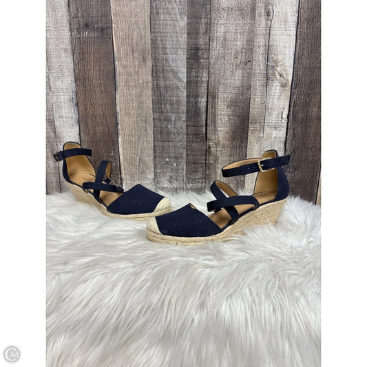 Sandals Heels Wedge By Talbots In Blue, Size: 6.5