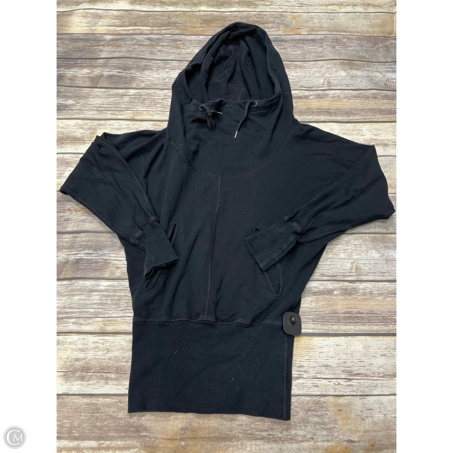 Athletic Top Long Sleeve Hoodie By Lululemon In Black, Size: 4