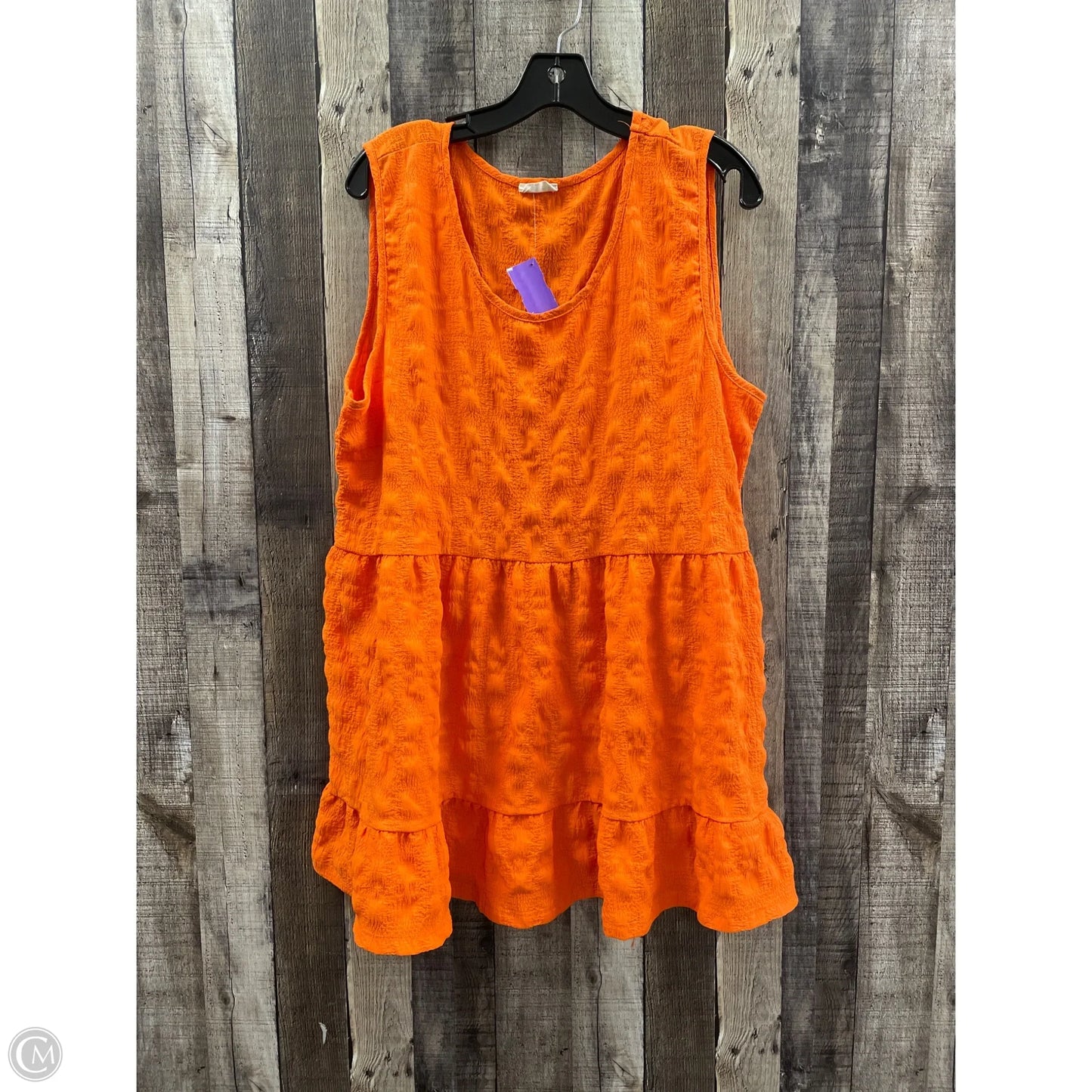 Top Sleeveless By Cme In Orange, Size: 3x