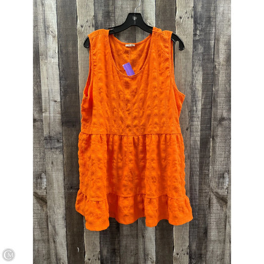 Top Sleeveless By Cme In Orange, Size: 3x