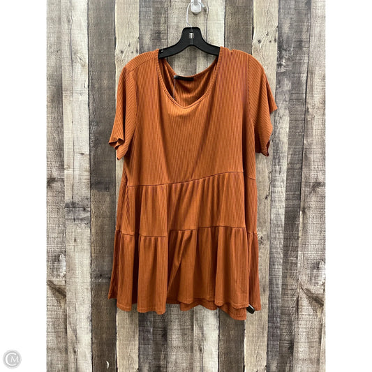 Top Short Sleeve By Chris And Carol In Orange, Size: 3x