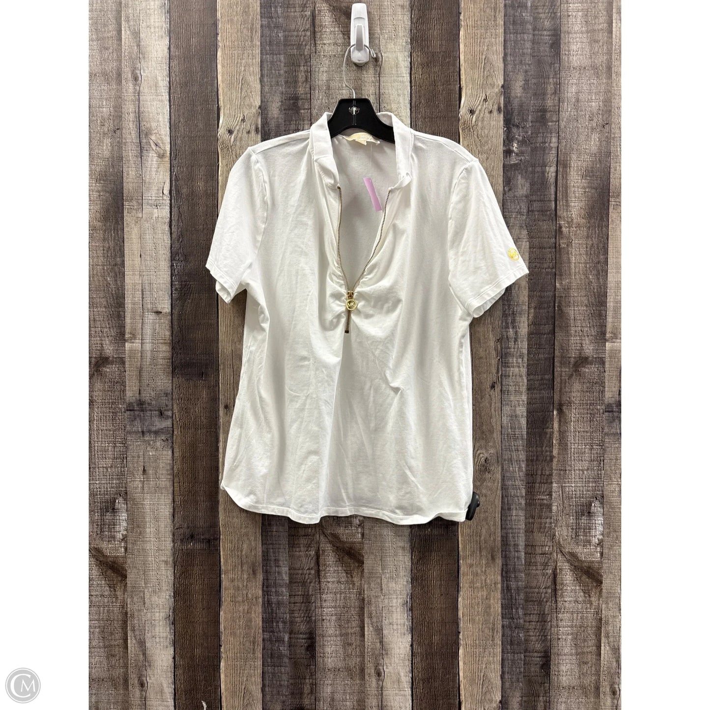 Top Short Sleeve By Michael By Michael Kors In White, Size: Xl