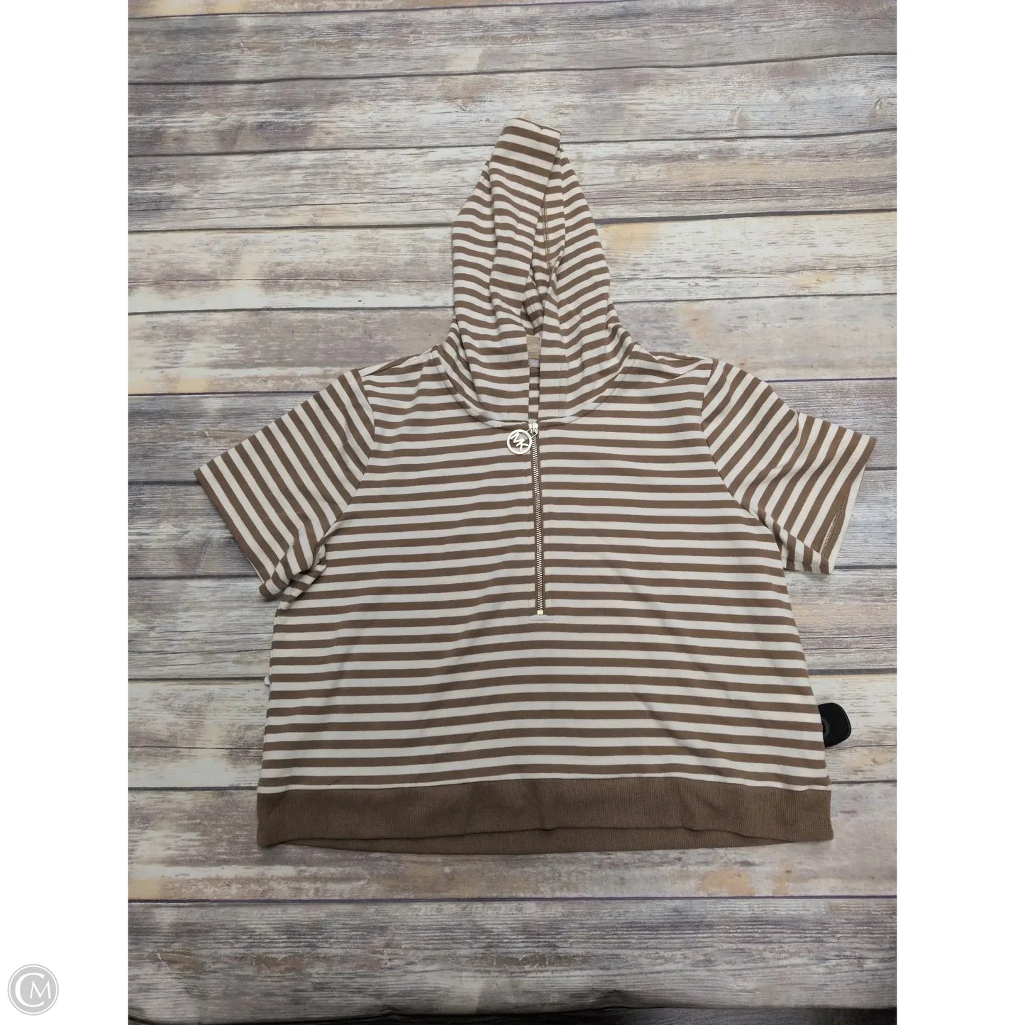 Top Short Sleeve By Michael By Michael Kors In Striped Pattern, Size: L
