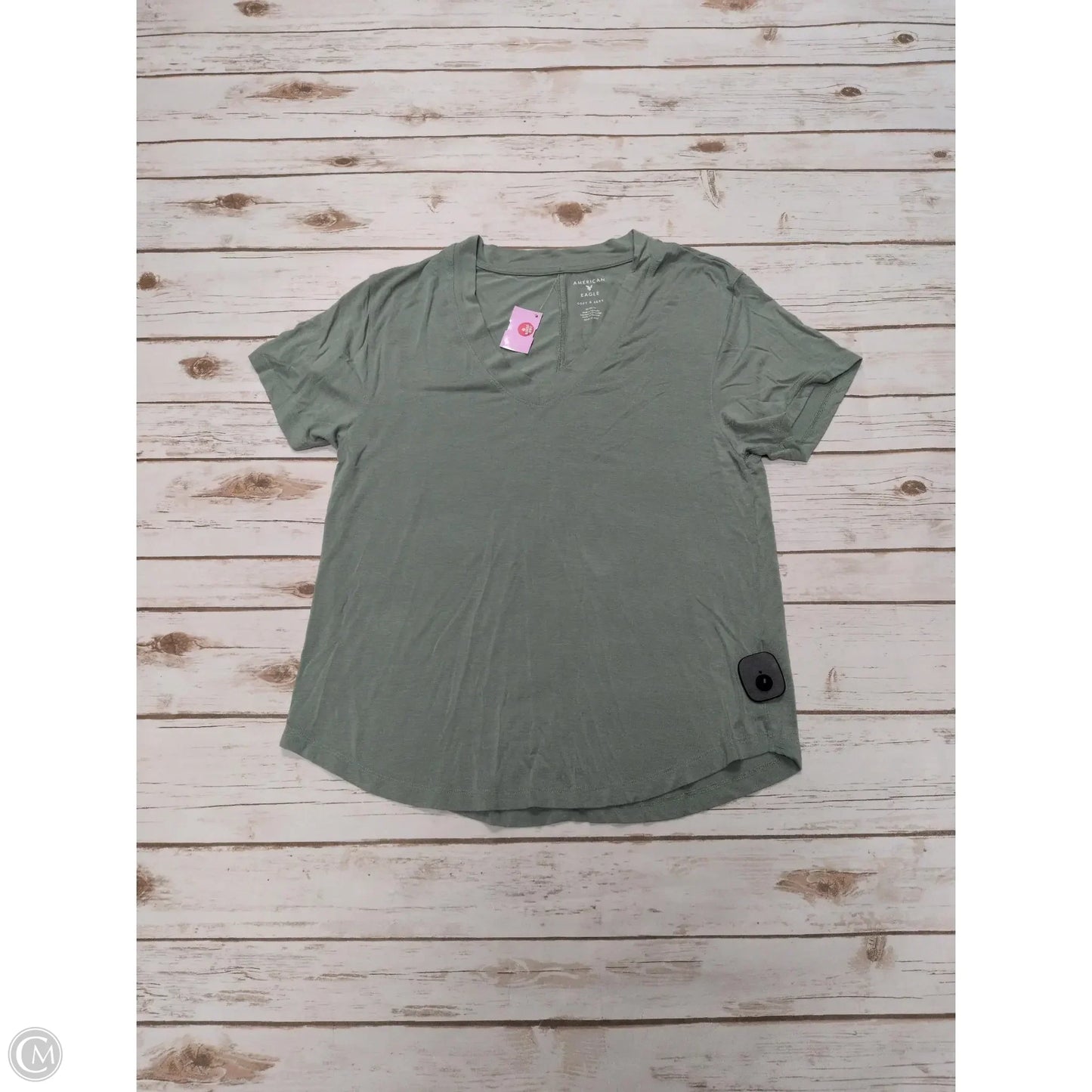 Top Short Sleeve Basic By American Eagle In Green, Size: M