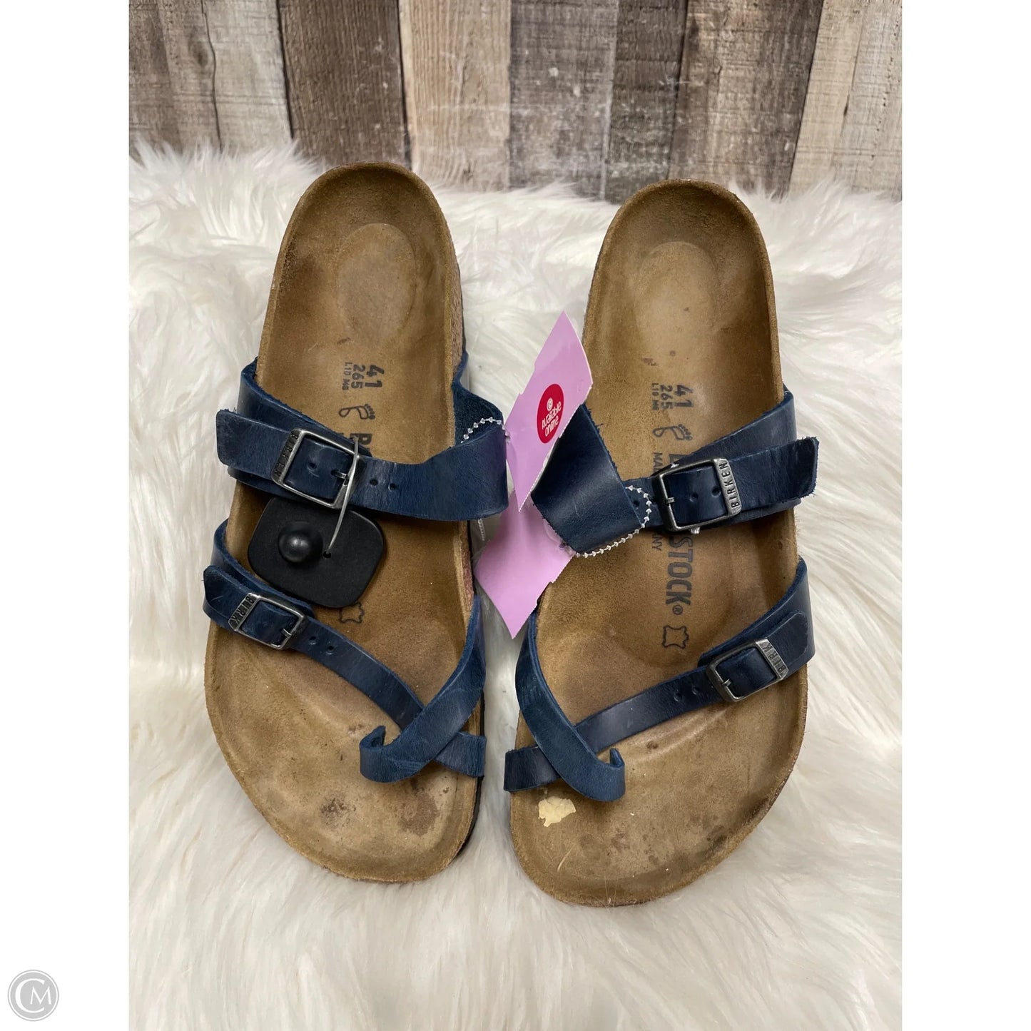 Sandals Flats By Birkenstock In Blue, Size: 10