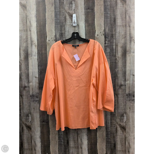 Top Long Sleeve Designer By Lafayette 148 In Orange, Size: Xxl