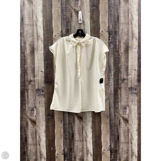 Top Short Sleeve By Max Studio In Cream, Size: M
