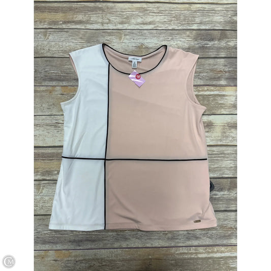 Top Short Sleeve By Calvin Klein In Pink, Size: L