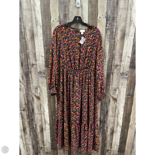 Dress Casual Maxi By Ava & Viv In Floral Print, Size: Xl
