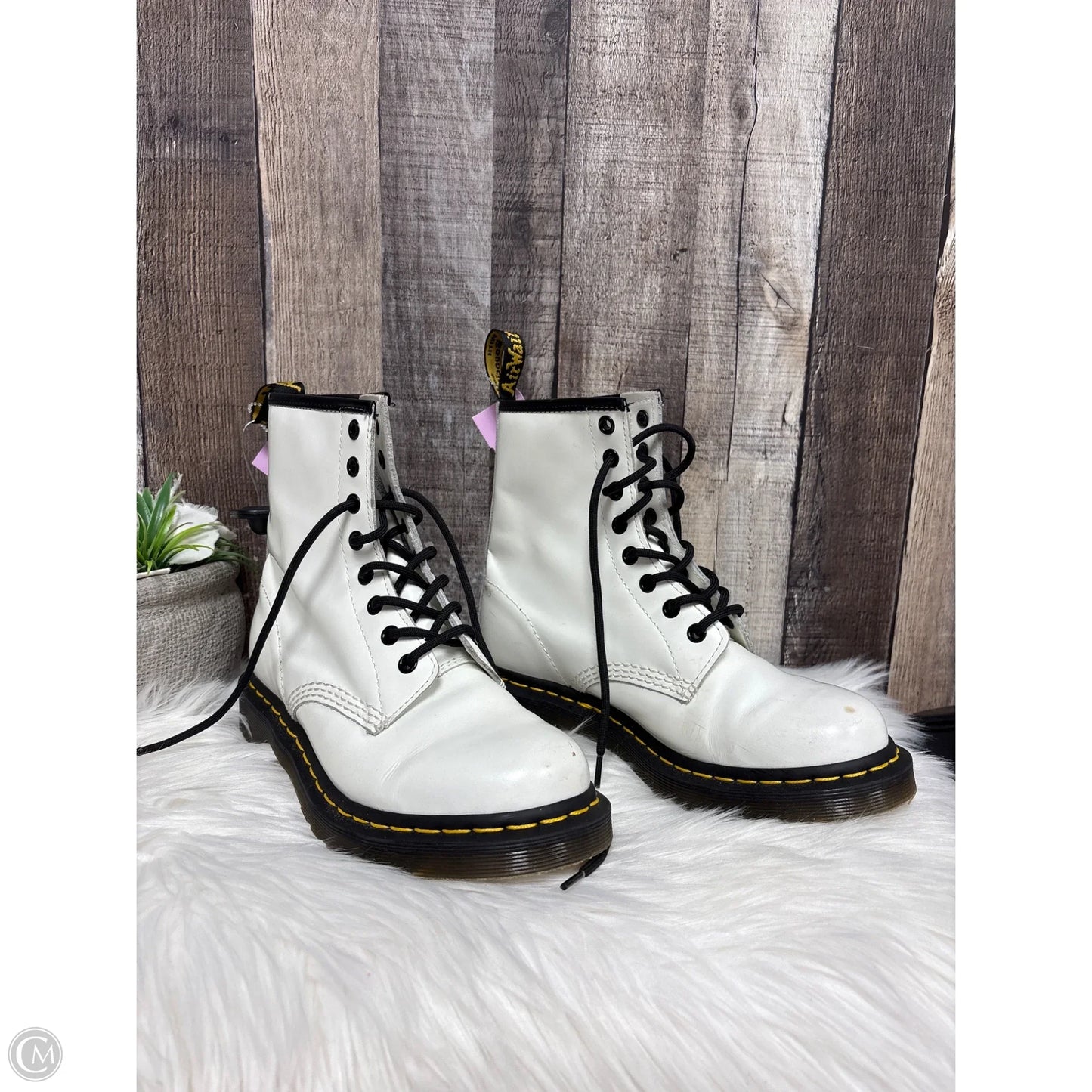 Boots Combat By Dr Martens In White, Size: 7