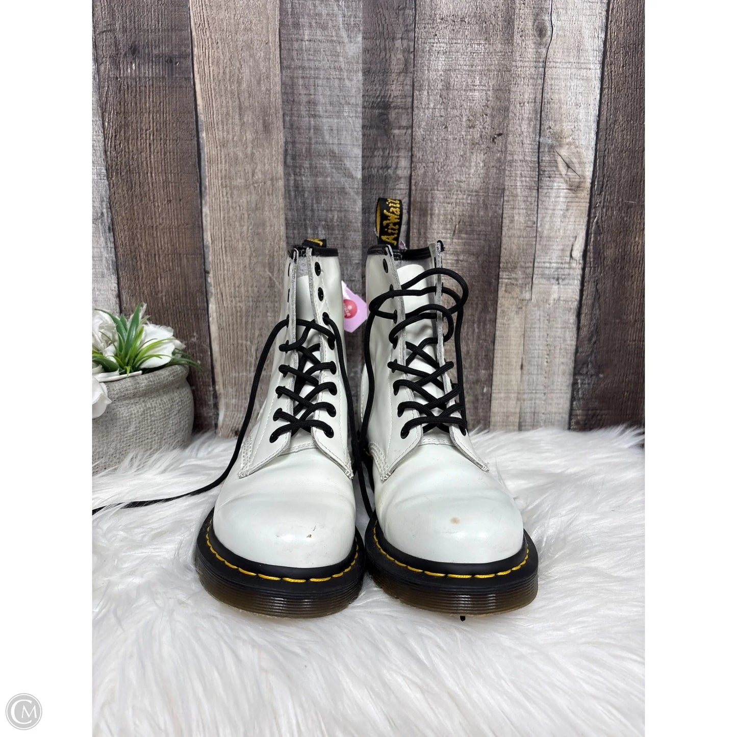 Boots Combat By Dr Martens In White, Size: 7