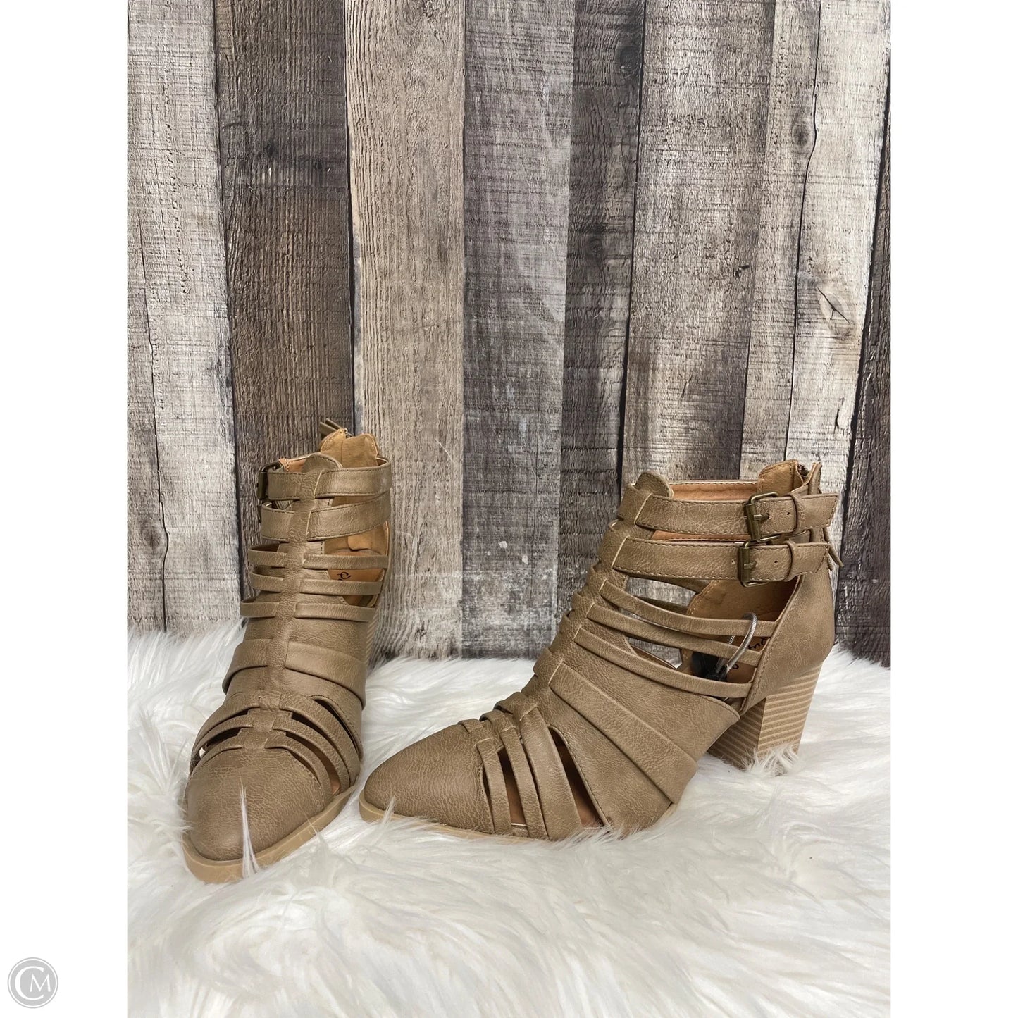 Sandals Heels Block By Qupid In Brown, Size: 8.5