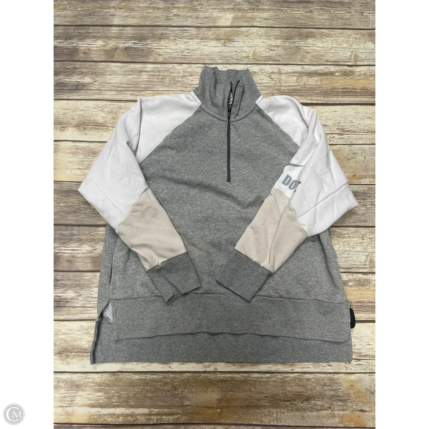 Athletic Sweatshirt Collar By Nike In Grey, Size: Xl