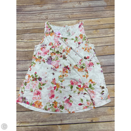 Top Sleeveless Basic By J. Jill In Floral Print, Size: M