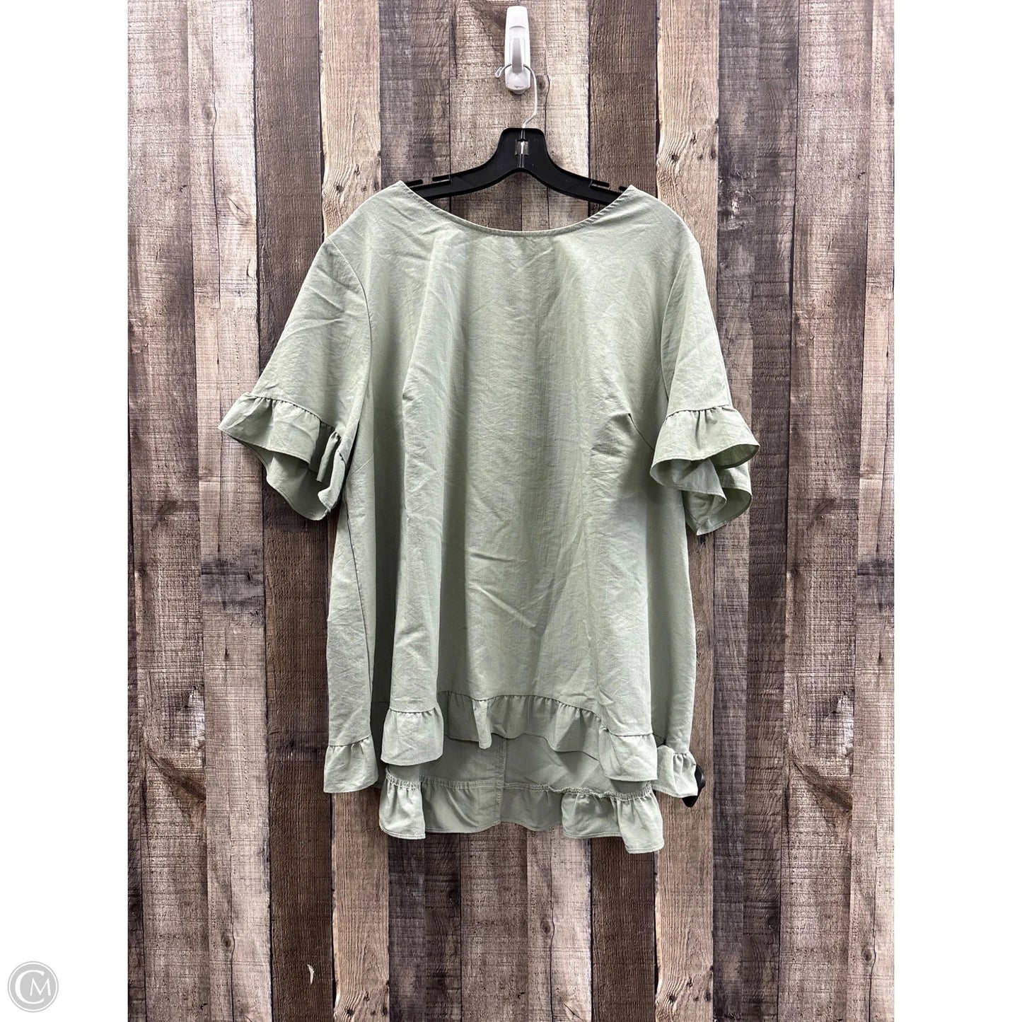 Top Short Sleeve By Shein In Green, Size: 3x