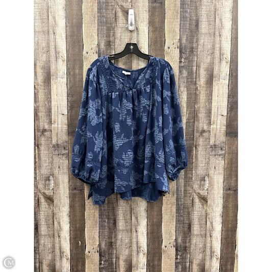 Top 3/4 Sleeve By Maurices In Blue, Size: 3x