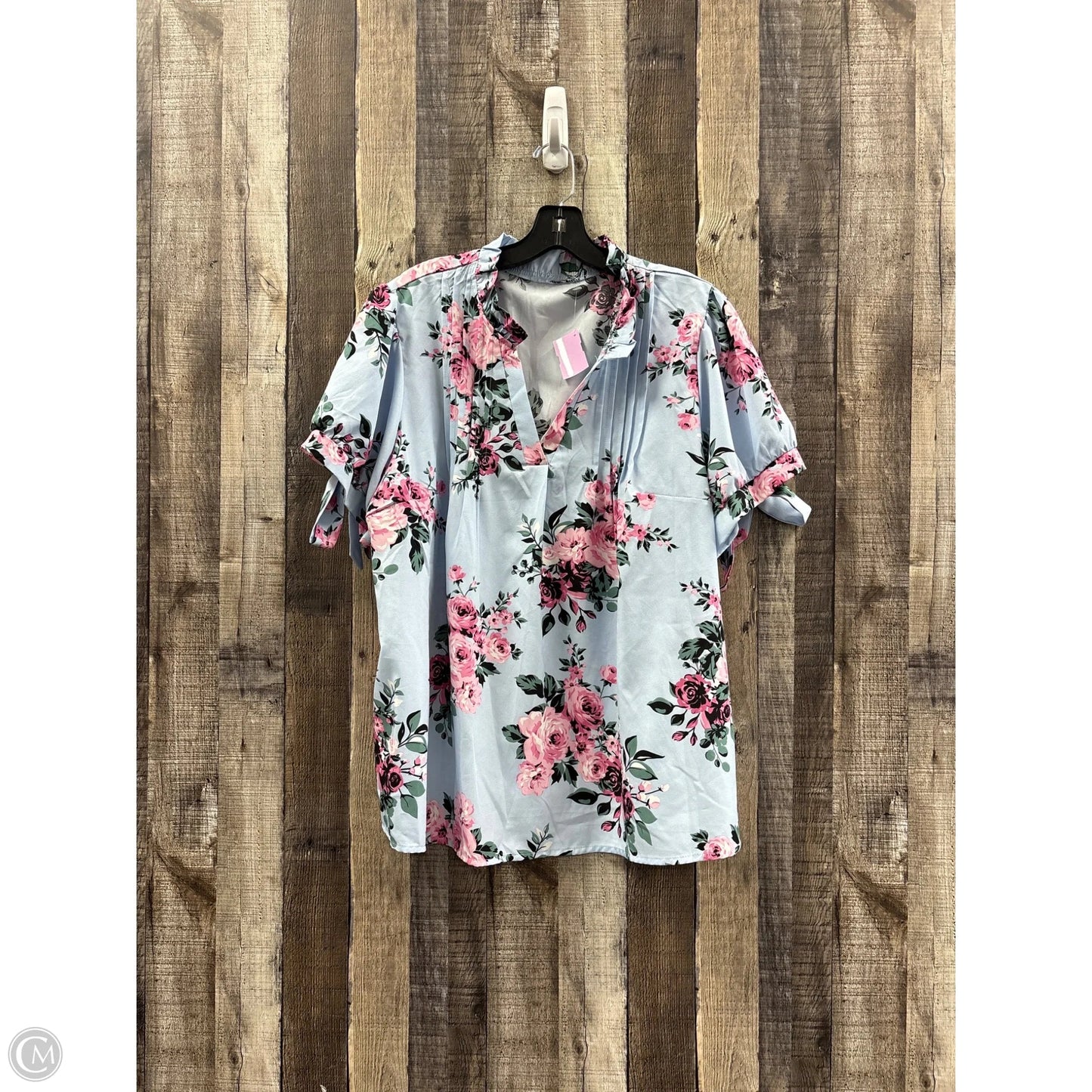 Top Short Sleeve By Shein In Blue, Size: 2x