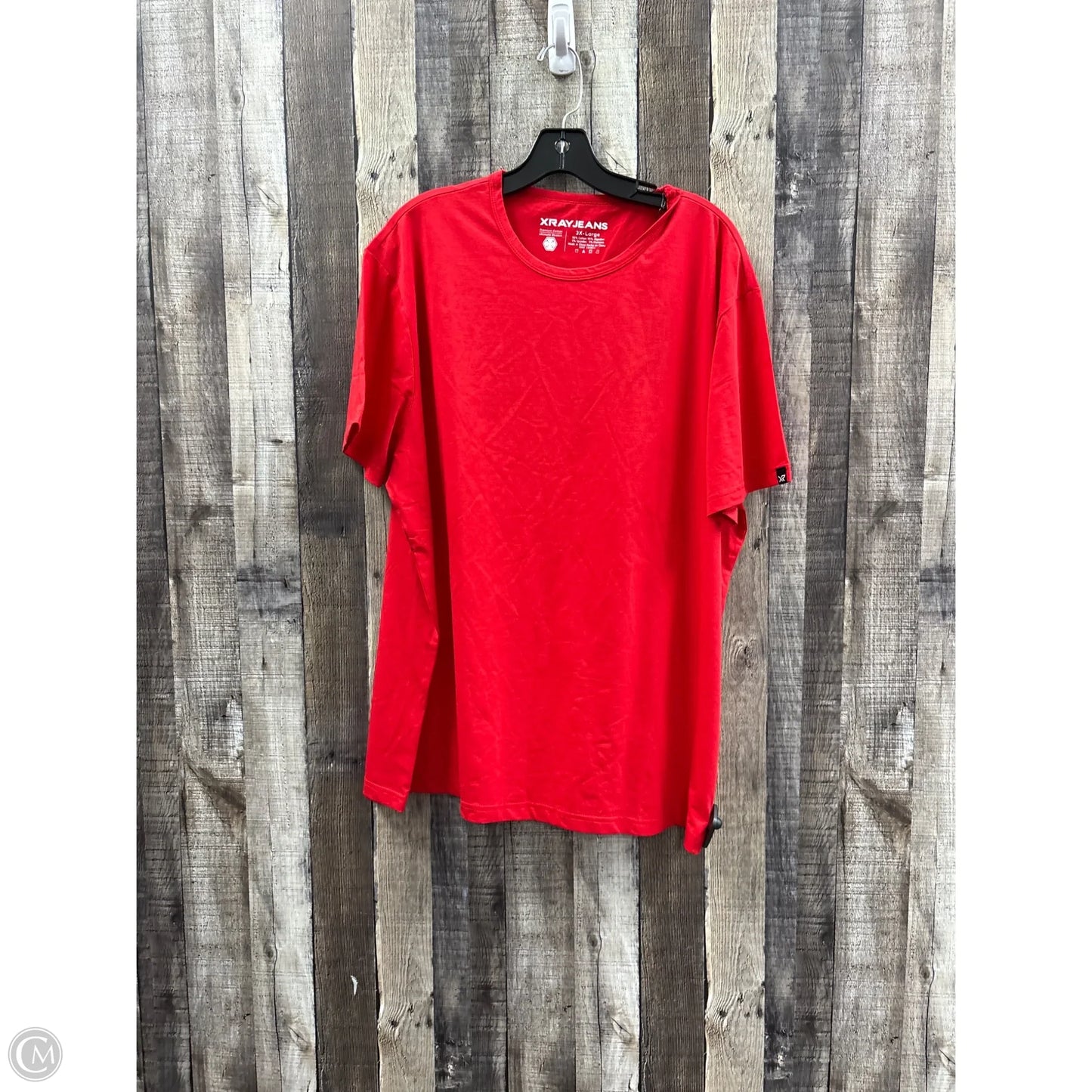 Top Short Sleeve Basic By Cme In Red, Size: 3x