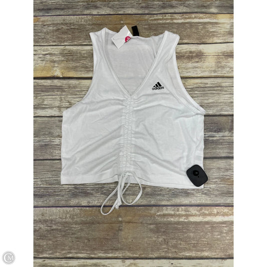 Athletic Tank Top By Adidas In White, Size: M