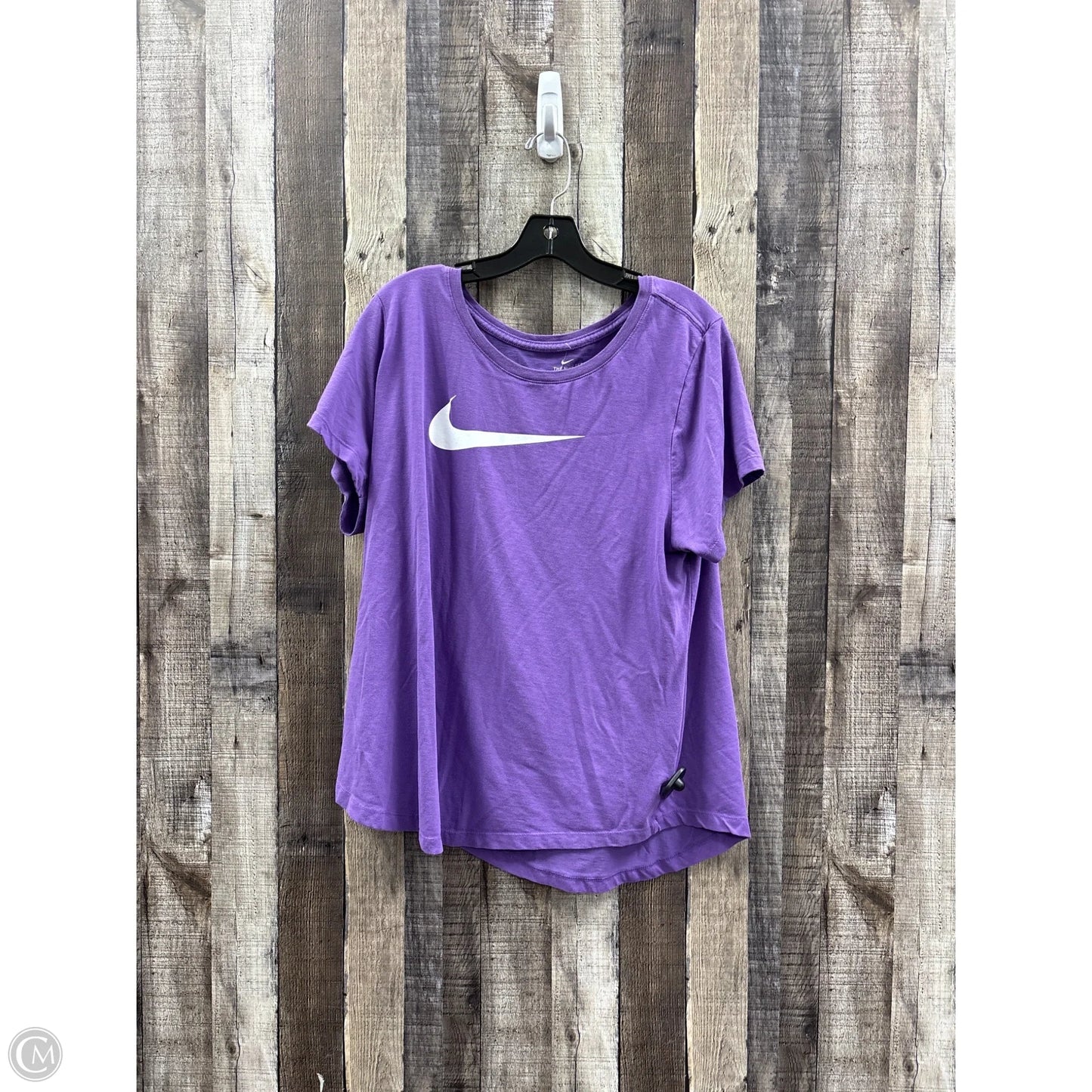 Athletic Top Short Sleeve By Nike In Purple, Size: 1x