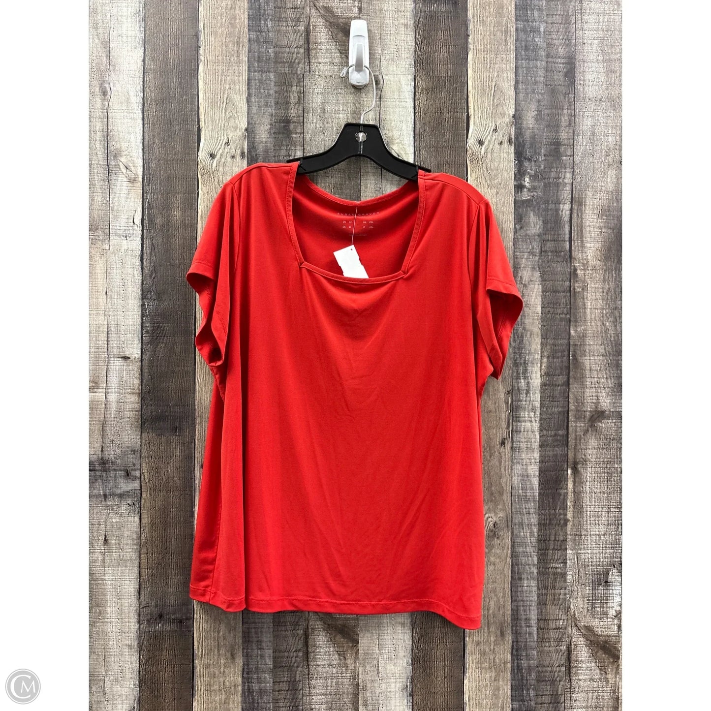 Top Short Sleeve By Susan Graver In Red, Size: 1x
