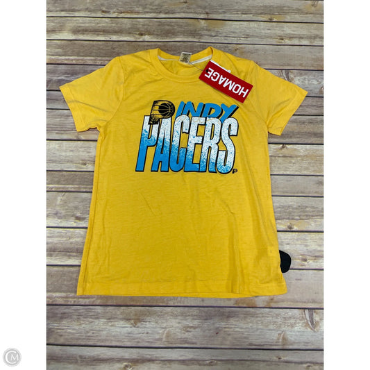 Top Short Sleeve By Homage In Yellow, Size: Xs