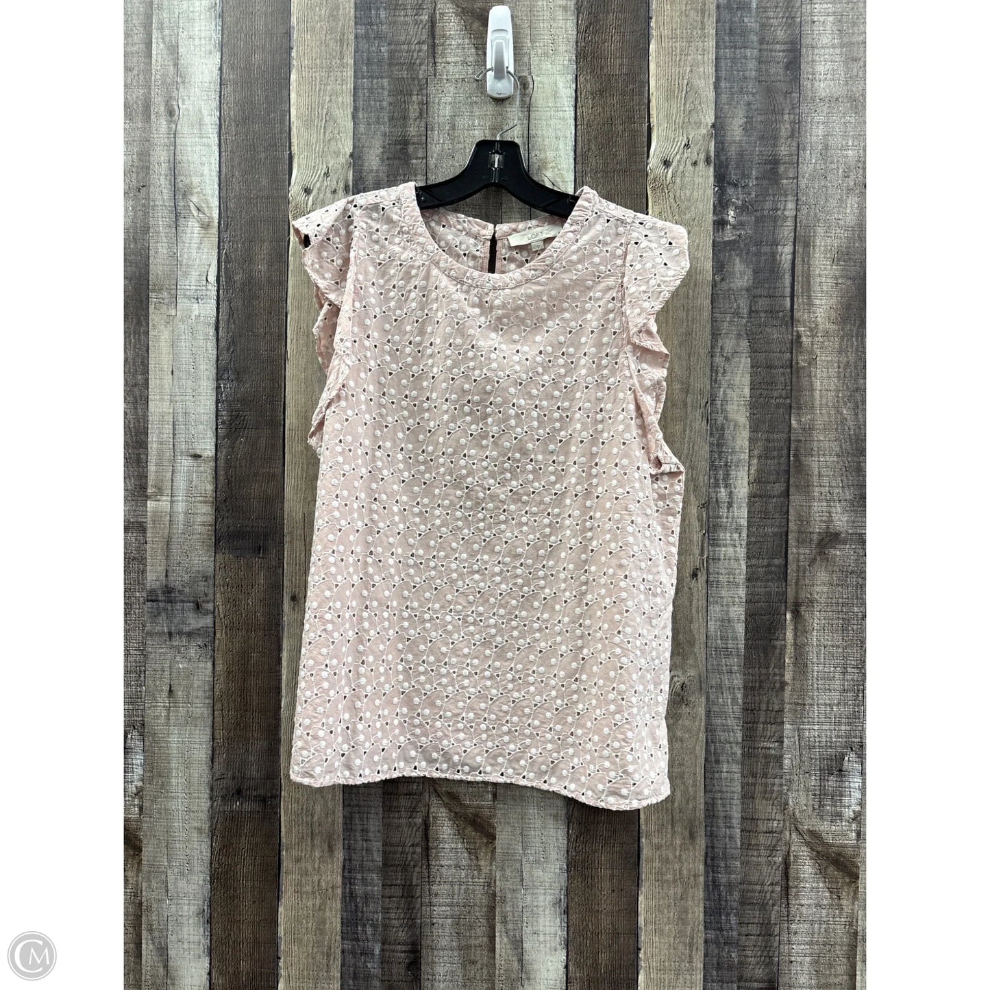 Top Short Sleeve By Loft In Pink, Size: L