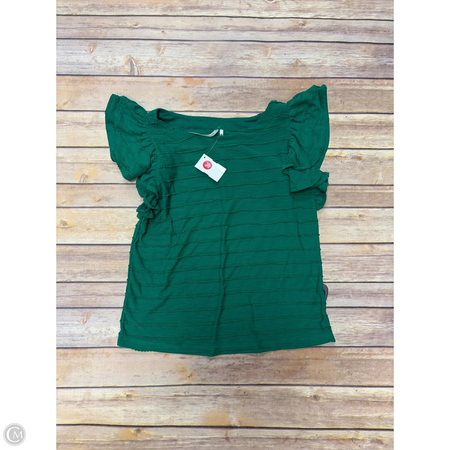 Top Short Sleeve By Anthropologie In Green, Size: Xxs