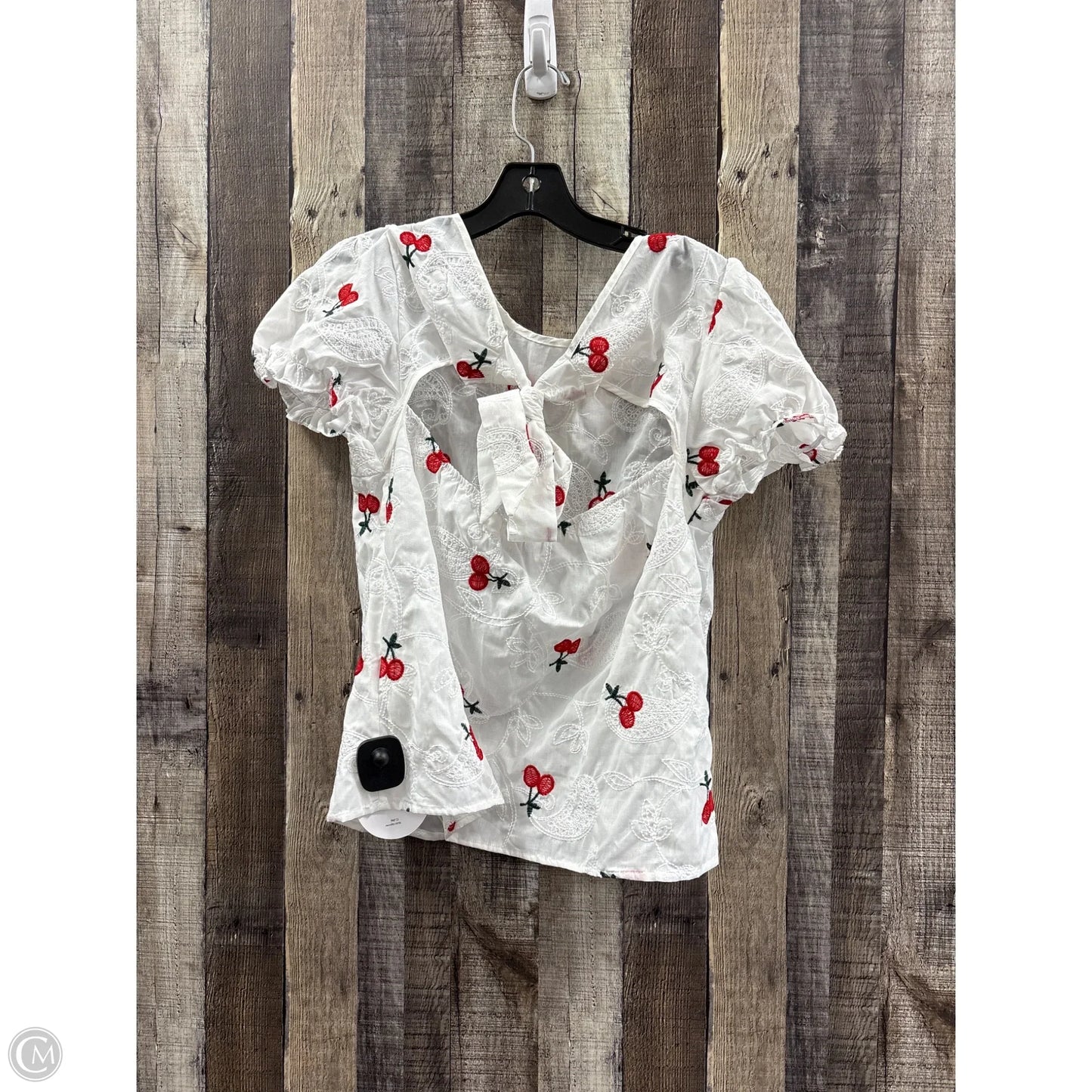 Top Short Sleeve By Shein In White, Size: L