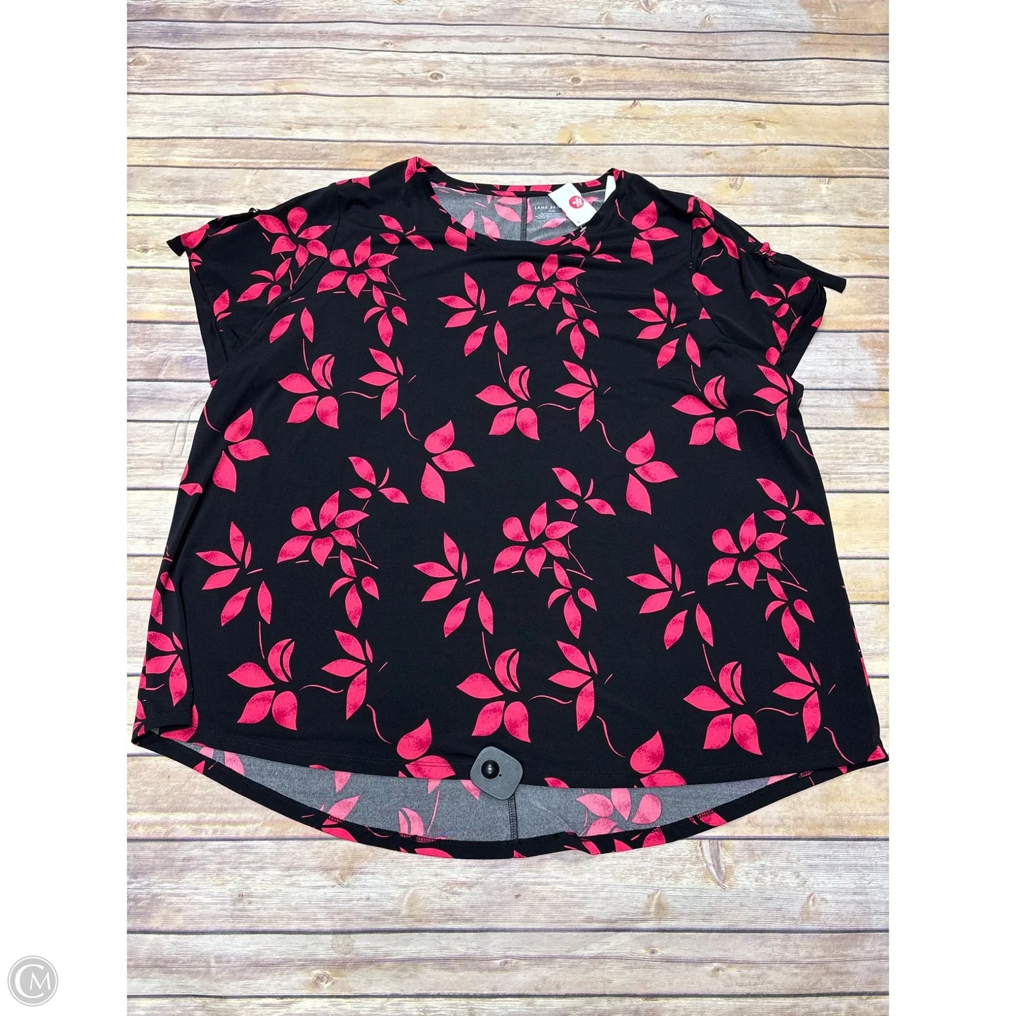 Top Short Sleeve By Lane Bryant In Black, Size: 3x
