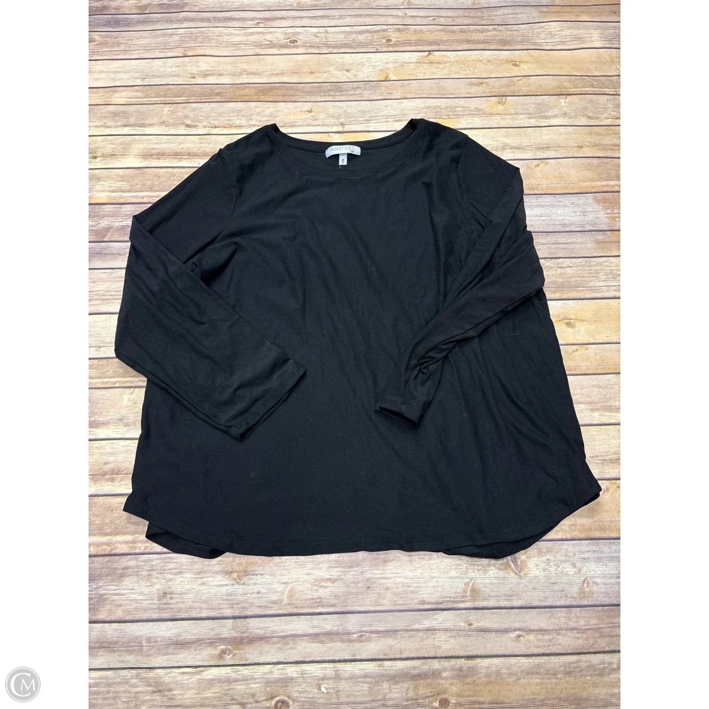 Top Long Sleeve Basic By Planet Gold In Black, Size: 3x