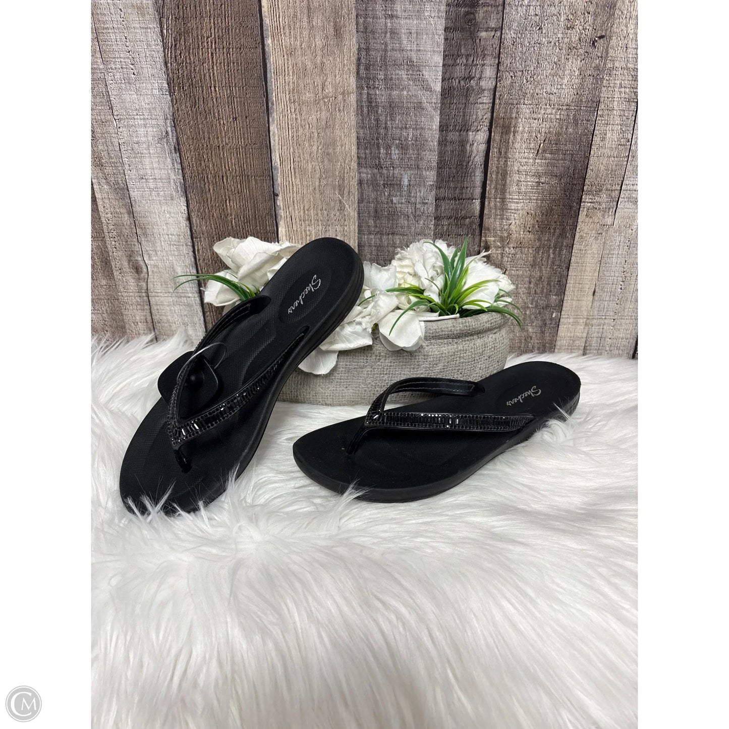 Sandals Flip Flops By Skechers In Black, Size: 7