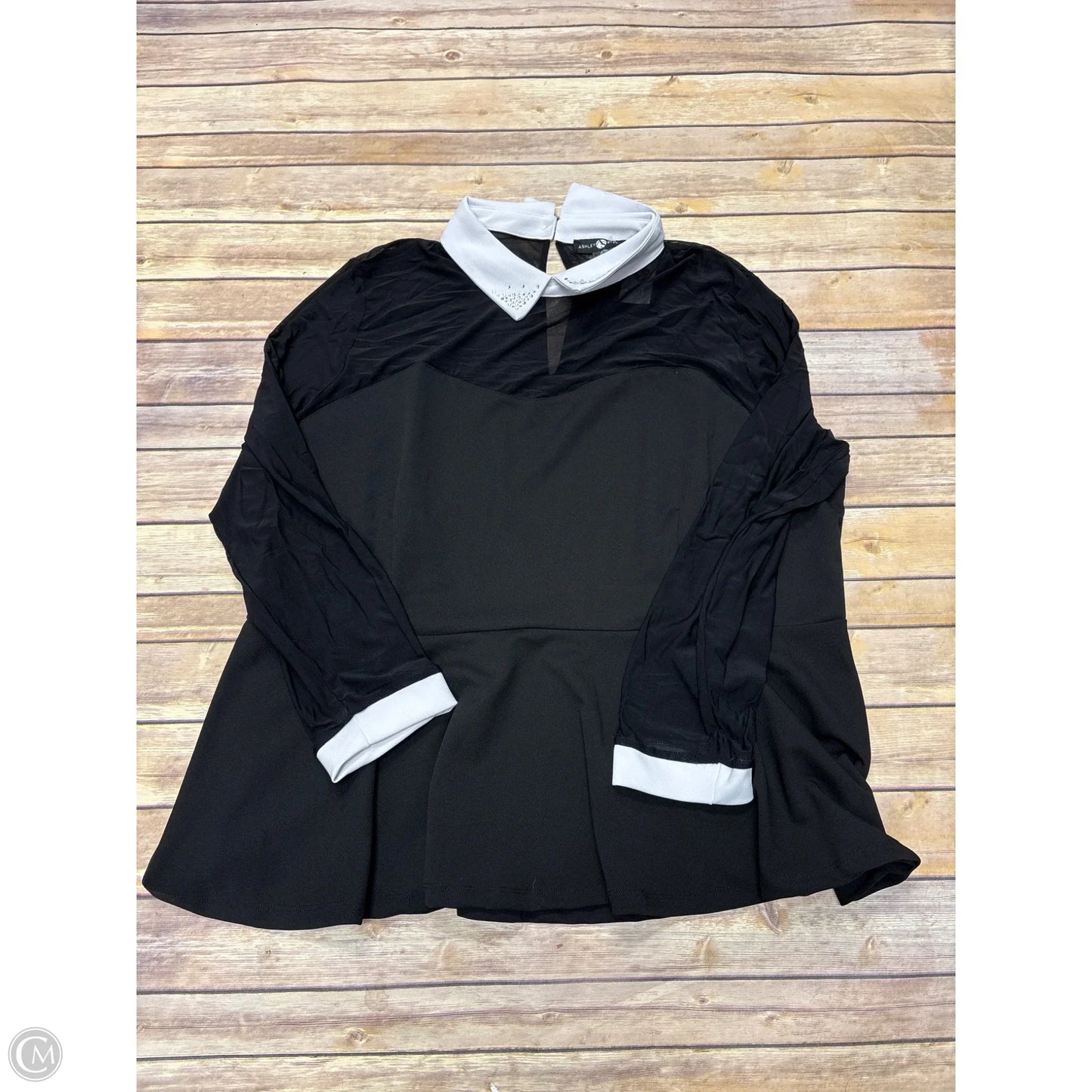 Top Long Sleeve By Ashley Stewart In Black, Size: 4x