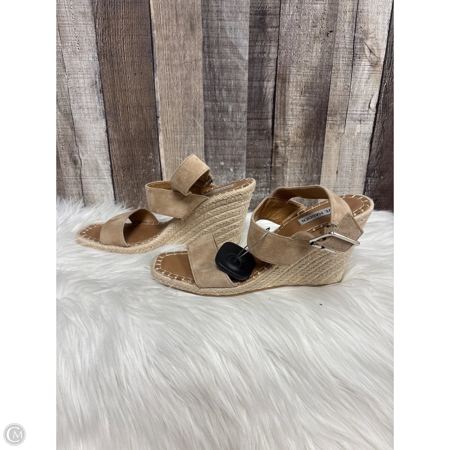 Sandals Heels Wedge By Steve Madden In Brown, Size: 8.5