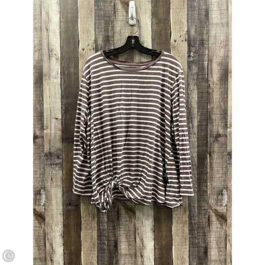 Top Long Sleeve By Maurices In Striped Pattern, Size: 3x