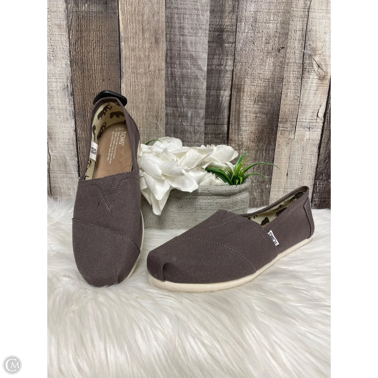 Shoes Flats By Toms In Grey, Size: 8.5