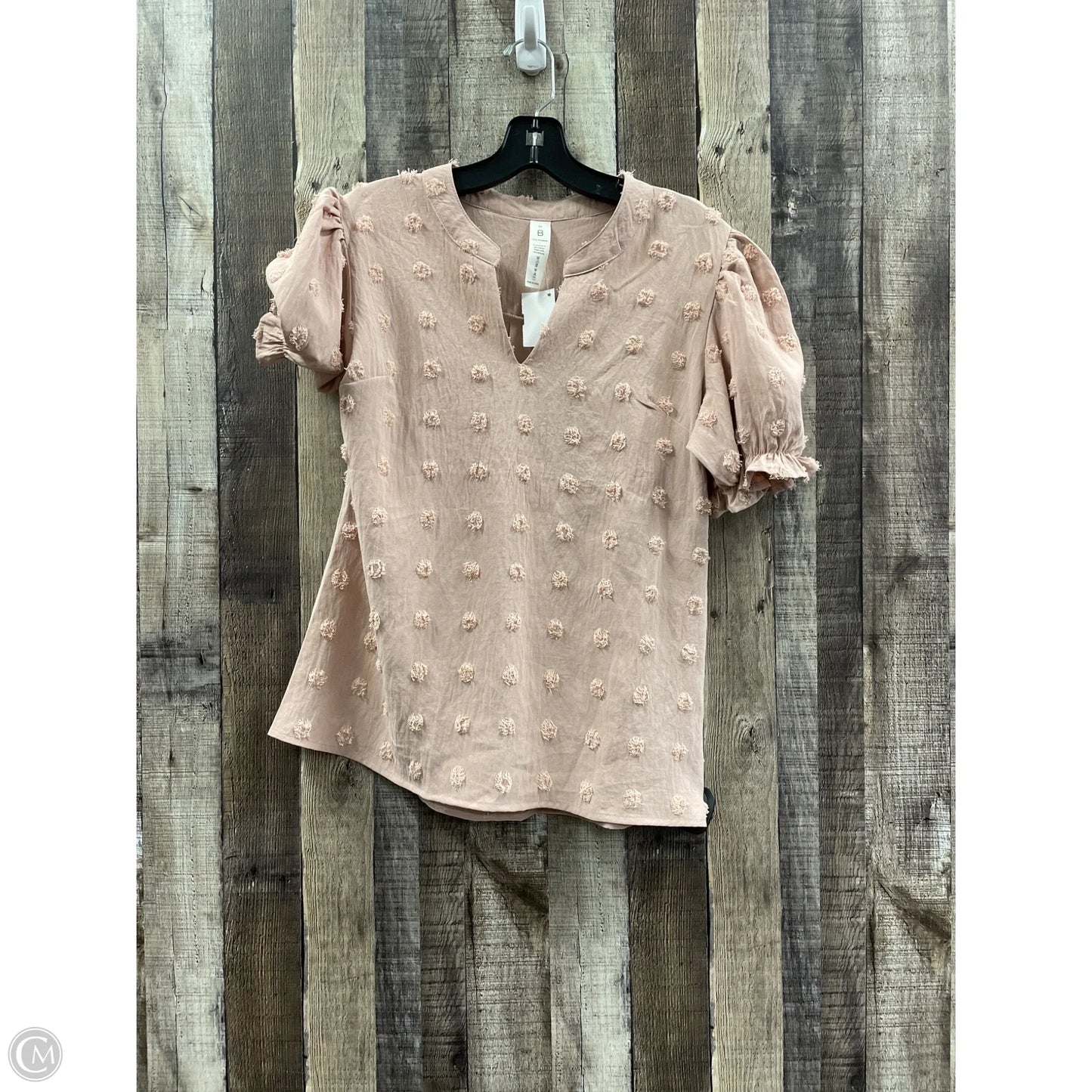 Top Short Sleeve By Cme In Pink, Size: M