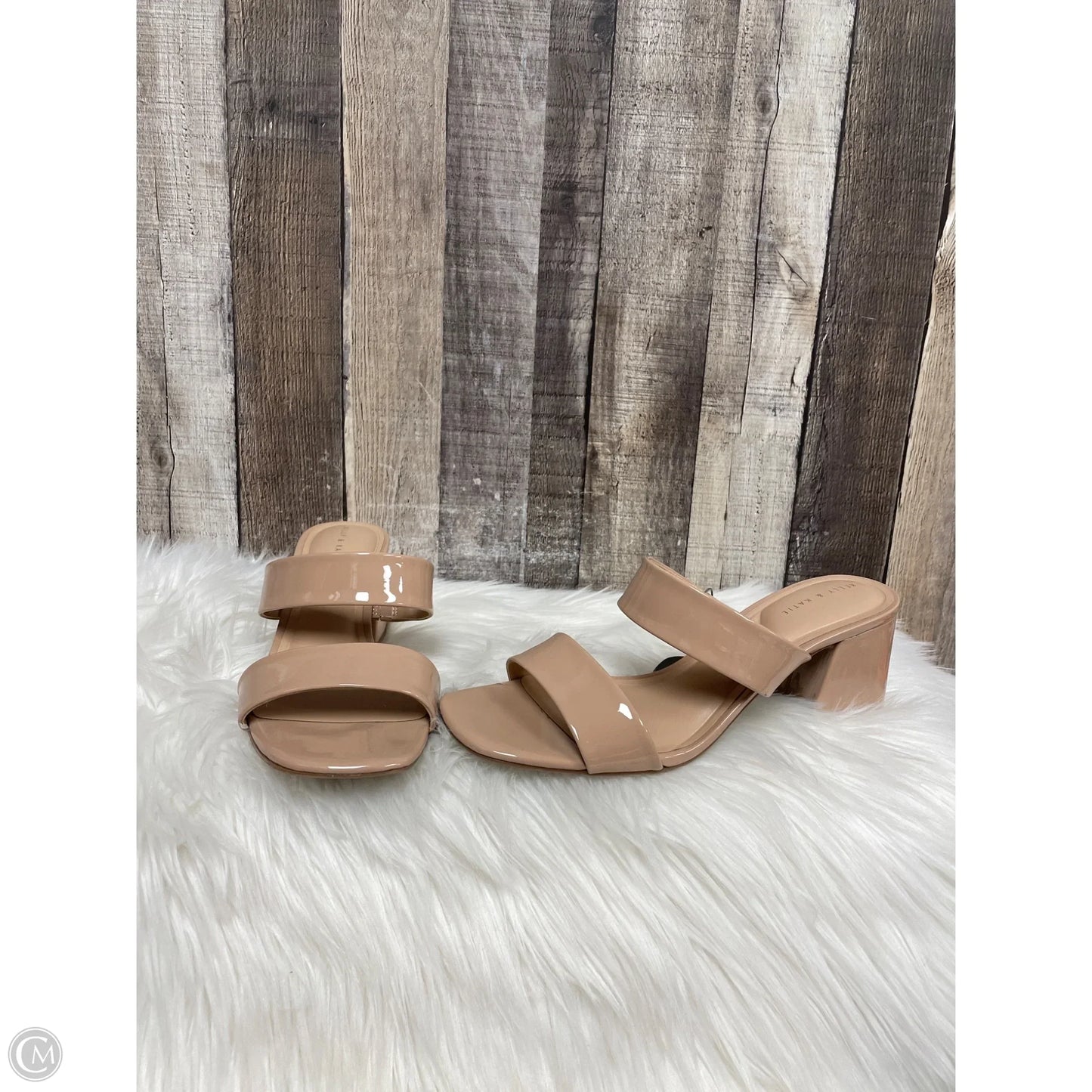 Sandals Heels Block By Kelly And Katie In Brown, Size: 9.5