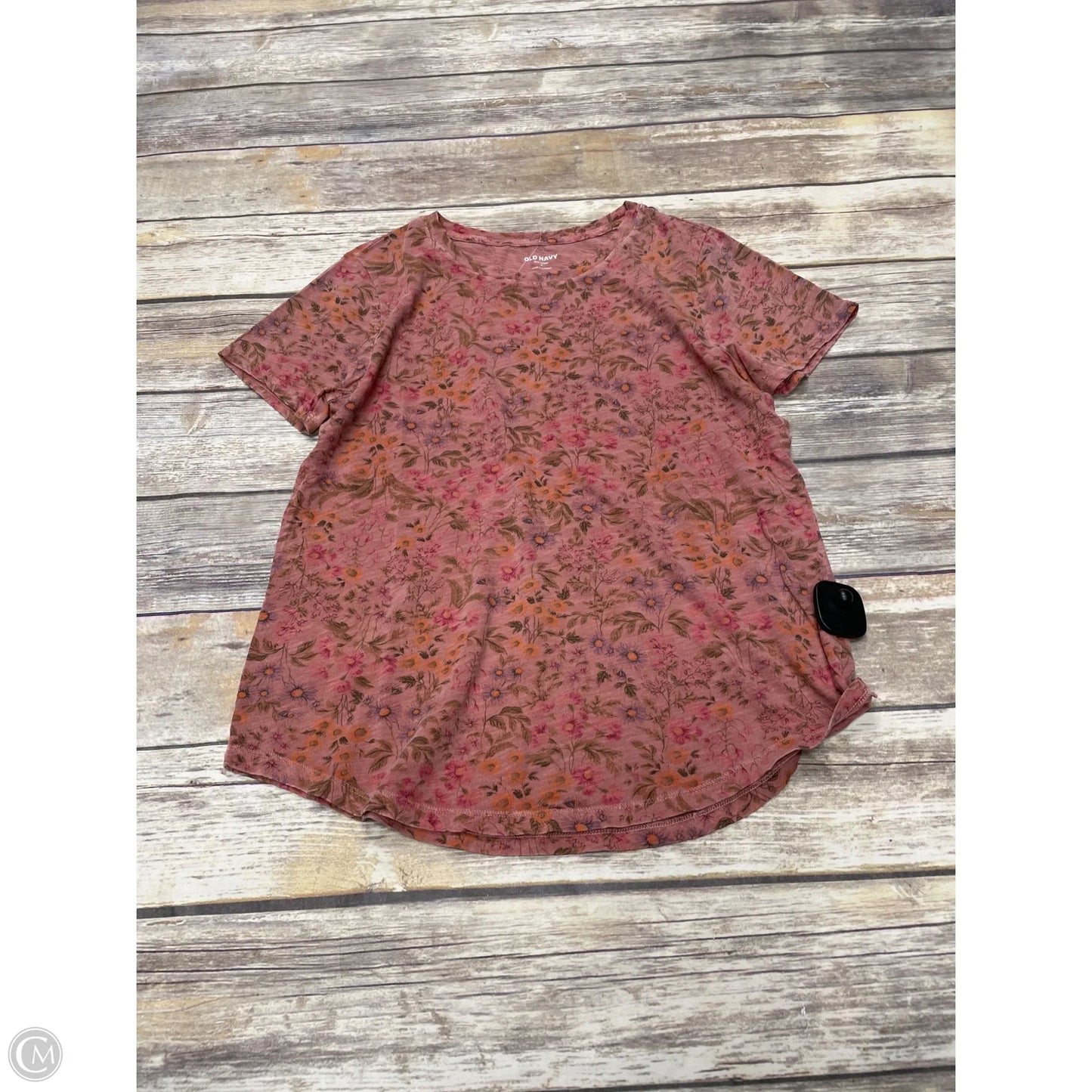 Top Short Sleeve Basic By Old Navy In Floral Print, Size: M