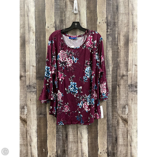 Top Long Sleeve By Apt 9 In Purple, Size: 3x